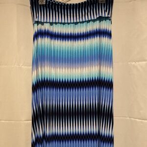 Blue Tie Dye Strapless Maxi Dress or Maxi Skirt Size Large